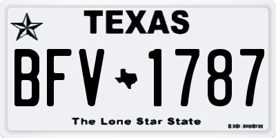 TX license plate BFV1787