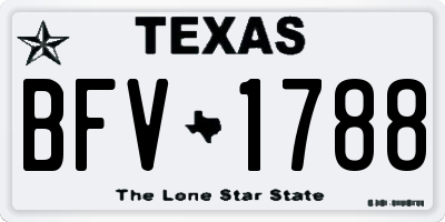 TX license plate BFV1788
