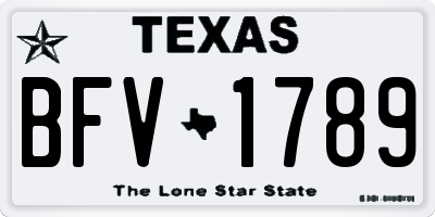 TX license plate BFV1789