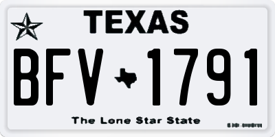 TX license plate BFV1791
