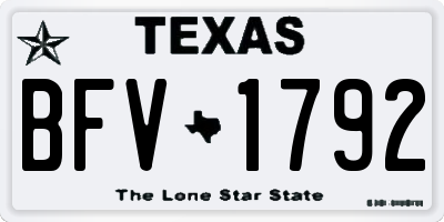 TX license plate BFV1792