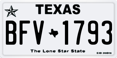 TX license plate BFV1793