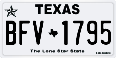 TX license plate BFV1795