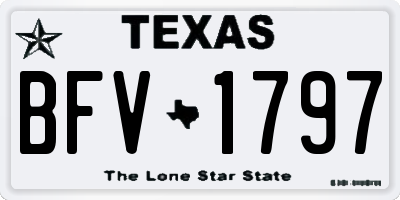 TX license plate BFV1797