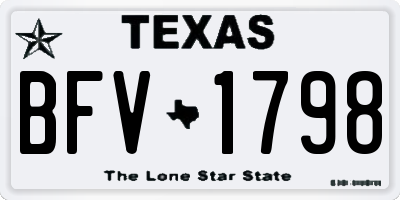TX license plate BFV1798