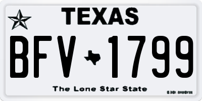 TX license plate BFV1799