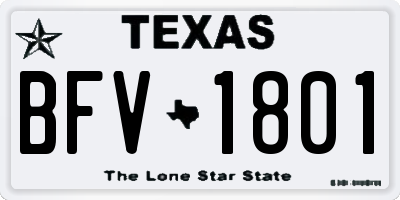 TX license plate BFV1801