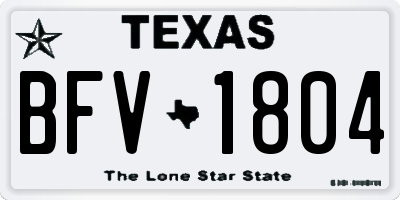 TX license plate BFV1804