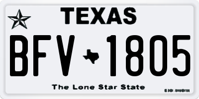 TX license plate BFV1805