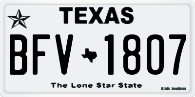 TX license plate BFV1807