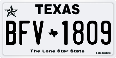 TX license plate BFV1809
