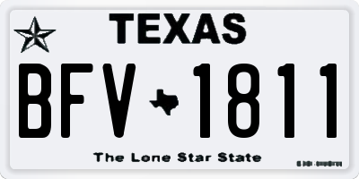 TX license plate BFV1811