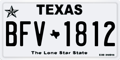 TX license plate BFV1812