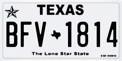 TX license plate BFV1814
