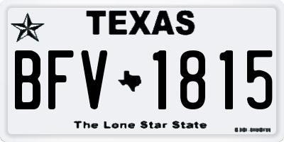 TX license plate BFV1815