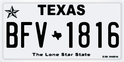 TX license plate BFV1816