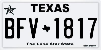 TX license plate BFV1817