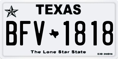TX license plate BFV1818