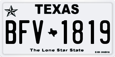TX license plate BFV1819