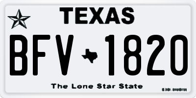TX license plate BFV1820