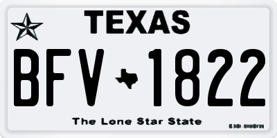 TX license plate BFV1822