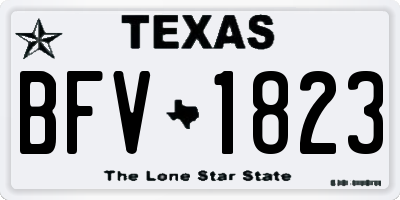 TX license plate BFV1823