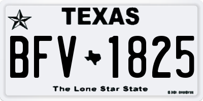 TX license plate BFV1825