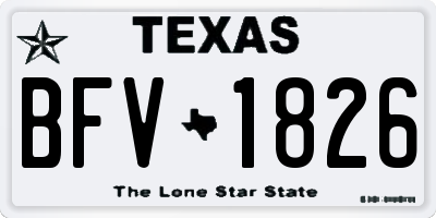 TX license plate BFV1826