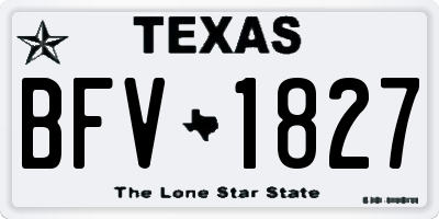TX license plate BFV1827