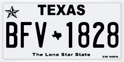 TX license plate BFV1828