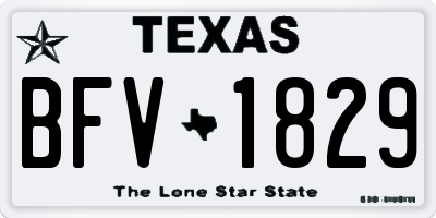 TX license plate BFV1829
