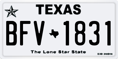 TX license plate BFV1831
