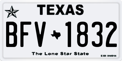 TX license plate BFV1832
