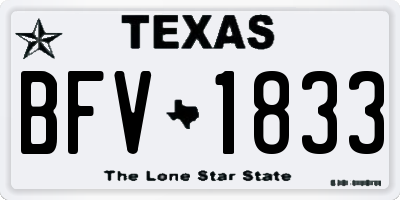 TX license plate BFV1833