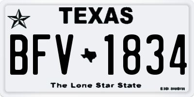 TX license plate BFV1834