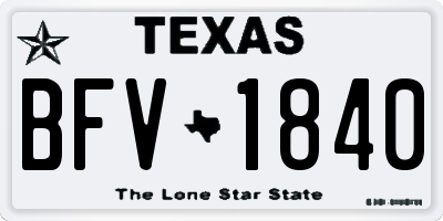 TX license plate BFV1840