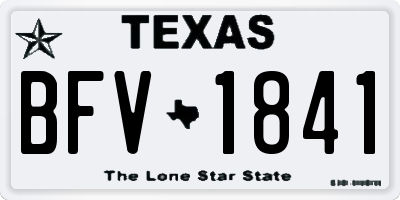 TX license plate BFV1841