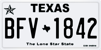 TX license plate BFV1842