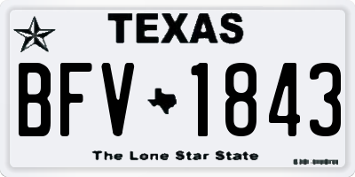 TX license plate BFV1843