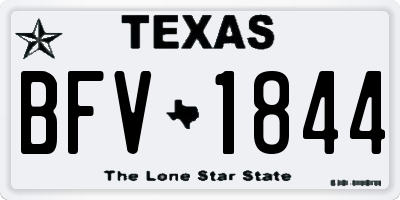 TX license plate BFV1844