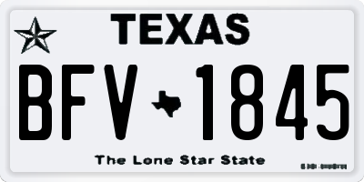 TX license plate BFV1845