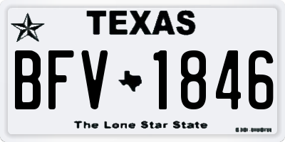 TX license plate BFV1846