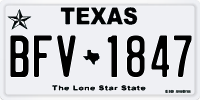 TX license plate BFV1847