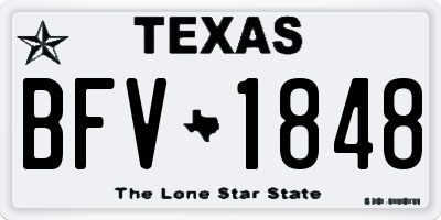 TX license plate BFV1848
