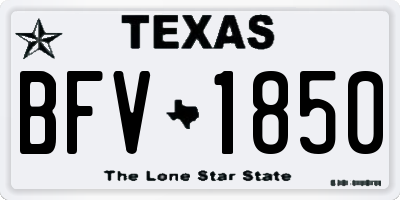 TX license plate BFV1850