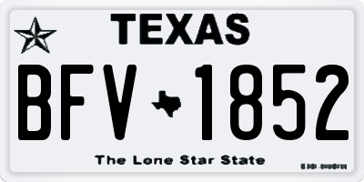TX license plate BFV1852