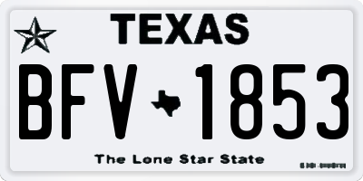 TX license plate BFV1853