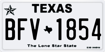 TX license plate BFV1854