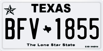 TX license plate BFV1855
