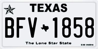 TX license plate BFV1858